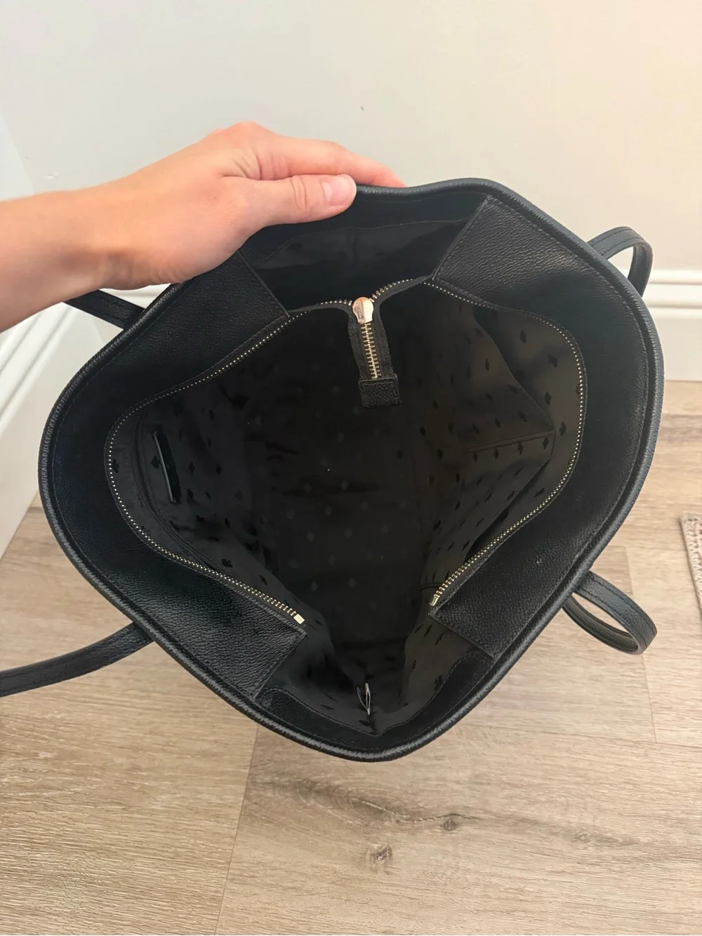 kate spade Black Pebbled Leather Tote